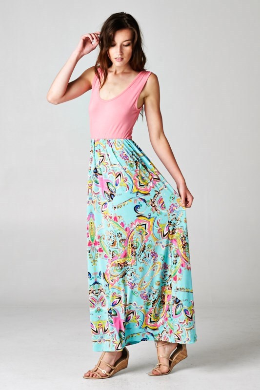 Floral Printed Maxi Dress with Bow Detail