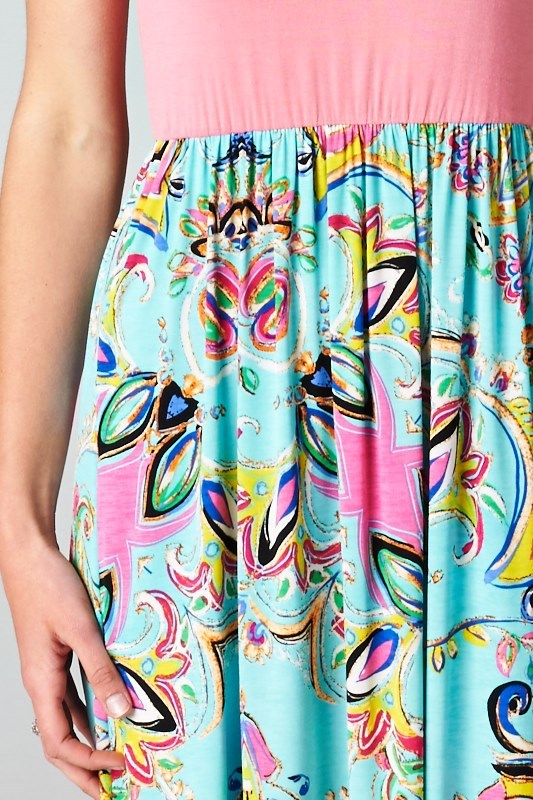 Floral Printed Maxi Dress with Bow Detail